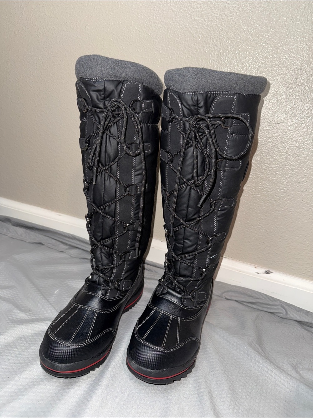 Cougar Canada Women’s Black Canuck 3 Lace Up Tall Winter Snow Boots - Sz 9, NWOB - Picture 3 of 13